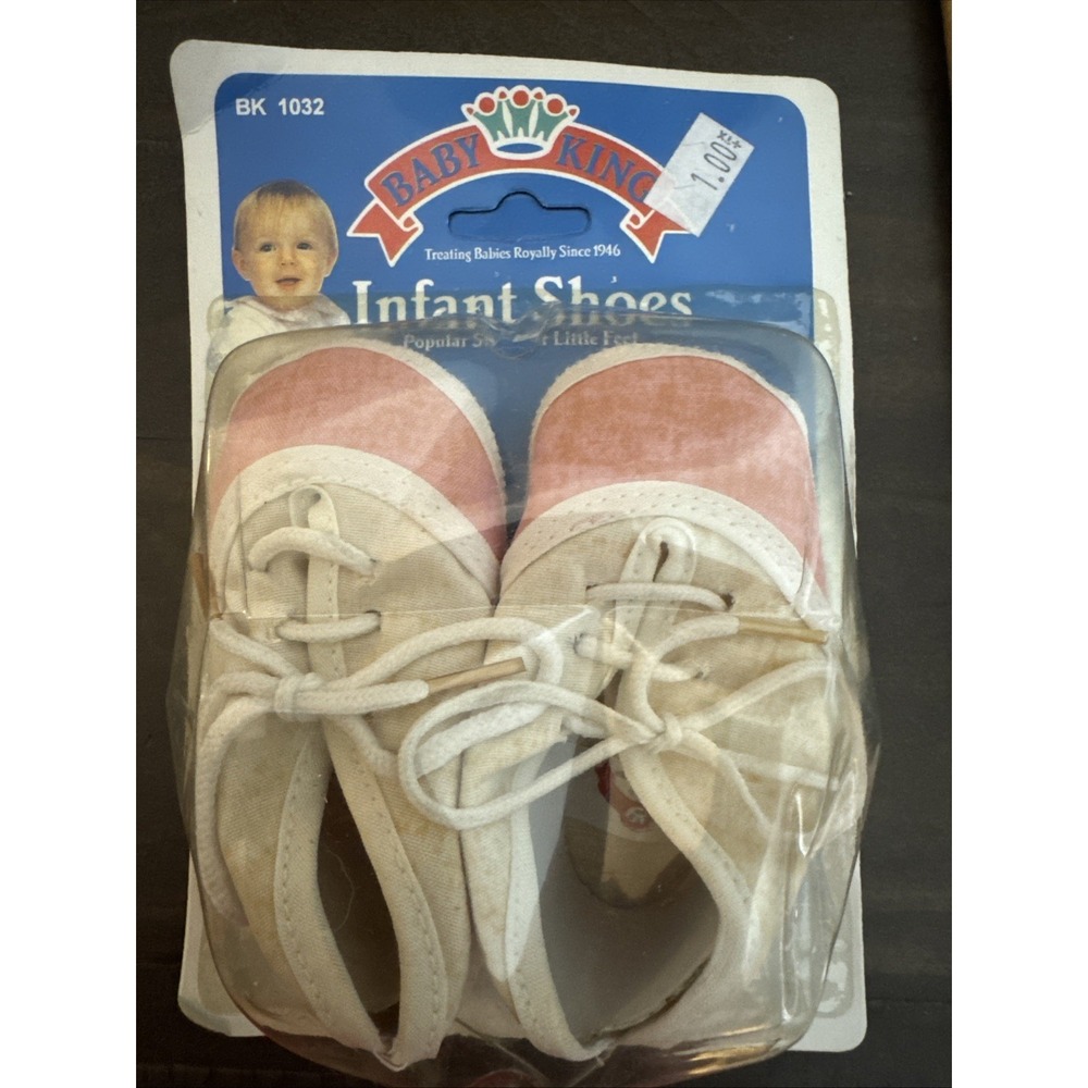 Baby King Infant Shoe's Booties 1994 Girls Vintage New BABY POWER  Pink